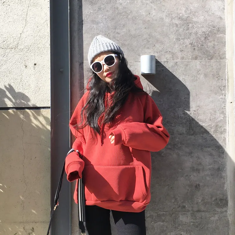 Harajuku Women New Fashion Hoodies Female Student Womens Velvet Solid Color Sweatshirts Females Thickening Hooded Korean Style
Harajuku Women New Fashion Hoodies Female Student Womens Velvet Solid Color Sweatshirts Females Thickening Hooded Korean Style