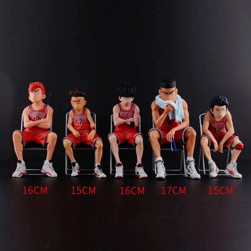 5pcs Slam Dunk Anime Royta Kaede Hisashi Sakuragi Takenori Chair ver. GK Boxed 15-17cm PVC Action Figure Model Doll Toys Gift
5pcs Slam Dunk Anime Royta Kaede Hisashi Sakuragi Takenori Chair ver. GK Boxed 15-17cm PVC Action Figure Model Doll Toys Gift