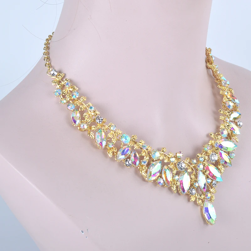 Fashion Crystal Indian Necklace Earring Jewelry Sets For Women Brides Bridal Wedding Party Costume Jewellery Accessories 6 Mallzona HTB19tzhXvjsK1Rjy1Xaq6zispXac Fashion Crystal Indian Necklace Earring Jewelry Sets For Women Brides Bridal Wedding Party Costume Jewellery Accessories Mallzona