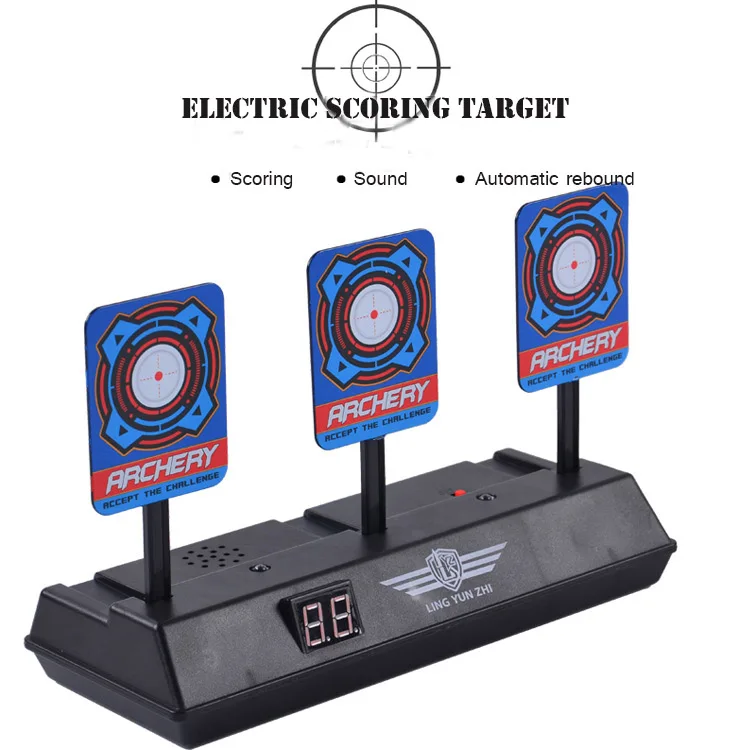 Intelligent Auto-Reset Electronic Scoring Target Projectile Targets Light Sound Shooting Score Bullets Target N-Strike Toys
Intelligent Auto-Reset Electronic Scoring Target Projectile Targets Light Sound Shooting Score Bullets Target N-Strike Toys