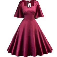 Marilyn Monroe Style Dresses And Get Free Shipping On Aliexpress Marilyn Monroe Style Vintage Dresses 1950s 60s Jurken High Waist Wine Red Short Summer Retro Rockabilly