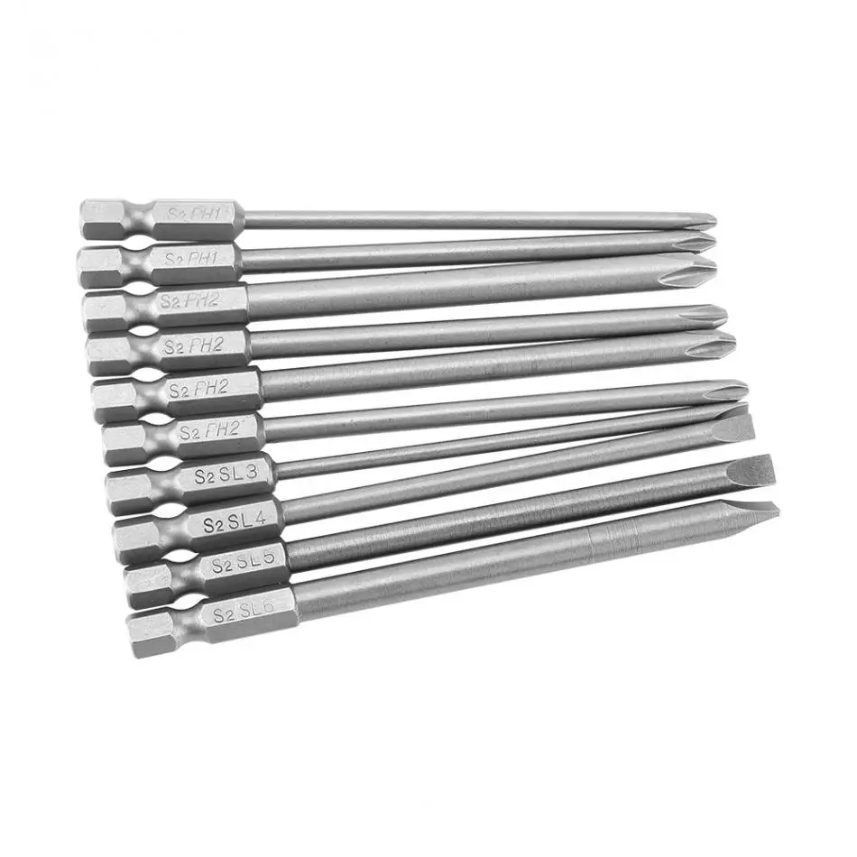 10pcs Magnetic Anti Slip Electric Phillips Screwdriver Bits Set PH1 Ph2 100mm Power Tools Hex Shank Cross Head Screw Driver Bit
10pcs Magnetic Anti Slip Electric Phillips Screwdriver Bits Set PH1 Ph2 100mm Power Tools Hex Shank Cross Head Screw Driver Bit