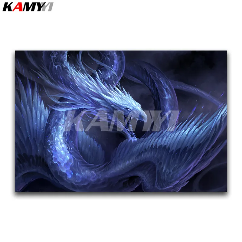 Full Square Diamond embroidery Cross stitch Cartoon Full Round Diamond mosaic snow Dragon 3D DIY Diamond painting winter_