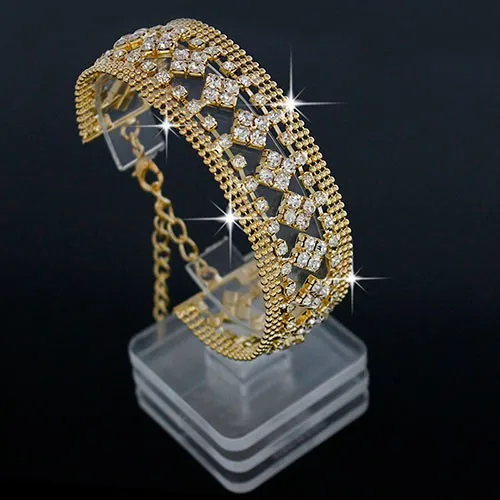 F&U Fashion Gold / silver Color crystal Bracelet Hollow rhinestone bracelet women wedding jewelry Fine For Women Or Gift
F&U Fashion Gold / silver Color crystal Bracelet Hollow rhinestone bracelet women wedding jewelry Fine For Women Or Gift