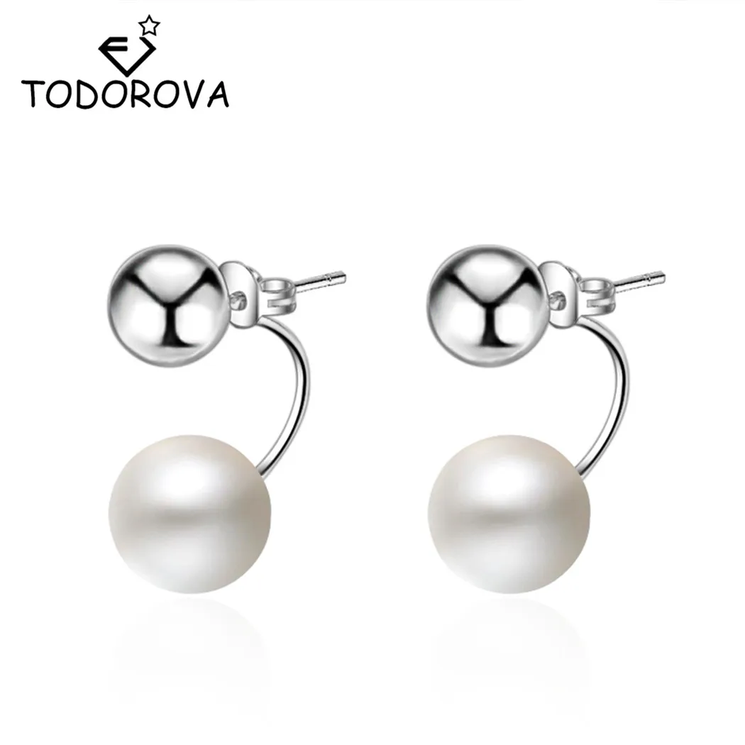 Todorova Chic Front To Back Ear Jackets 925 Sterling Silver Double Sided Imitation Pearl Stud Earrings for Women Wedding Gift
Todorova Chic Front To Back Ear Jackets 925 Sterling Silver Double Sided Imitation Pearl Stud Earrings for Women Wedding Gift