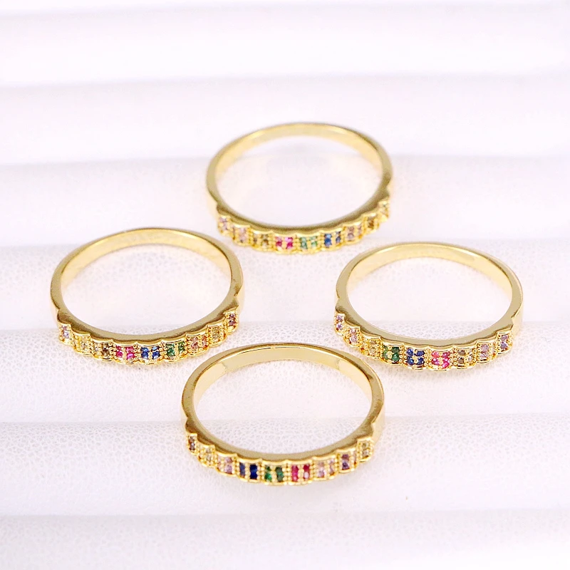 6PCS, CZ Crystal Band Ring For Women Gold Color Colorful Jewelry Rainbow Micro Pave Zirconia Rings
6PCS, CZ Crystal Band Ring For Women Gold Color Colorful Jewelry Rainbow Micro Pave Zirconia Rings