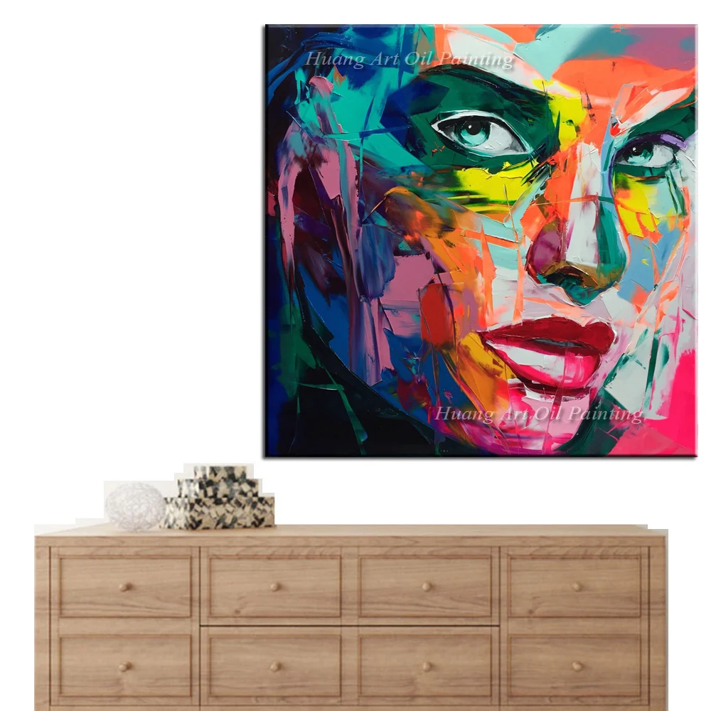 Handmade Modern Colorful Knife Face Paintings Drawings in Oil Painting for Room Decor Wall Art Gifts for Christmas
Handmade Modern Colorful Knife Face Paintings Drawings in Oil Painting for Room Decor Wall Art Gifts for Christmas