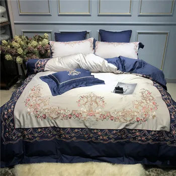 White Blue High-end luxury Pastoral style Embroidery 100S Egyptian Cotton Bedding Set Duvet Cover Bed sheet Pillowcases 4/7pcs
White Blue High-end luxury Pastoral style Embroidery 100S Egyptian Cotton Bedding Set Duvet Cover Bed sheet Pillowcases 4/7pcs
