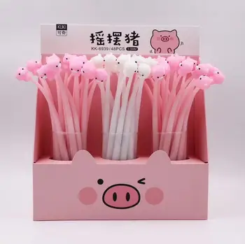 48 pcs Gel Pens Cartoon Swing pig black colored gel-inkpens for writing Cute stationery office school supplies
48 pcs Gel Pens Cartoon Swing pig black colored gel-inkpens for writing Cute stationery office school supplies