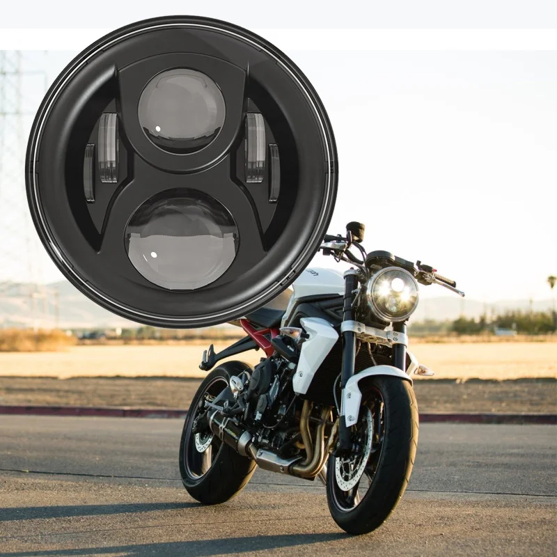 FADUIES Chrome 7 inch Motorcycle Projector Daymaker LED Headlight for Harley Davidson Headlamp Projection Spot Driving light (5)