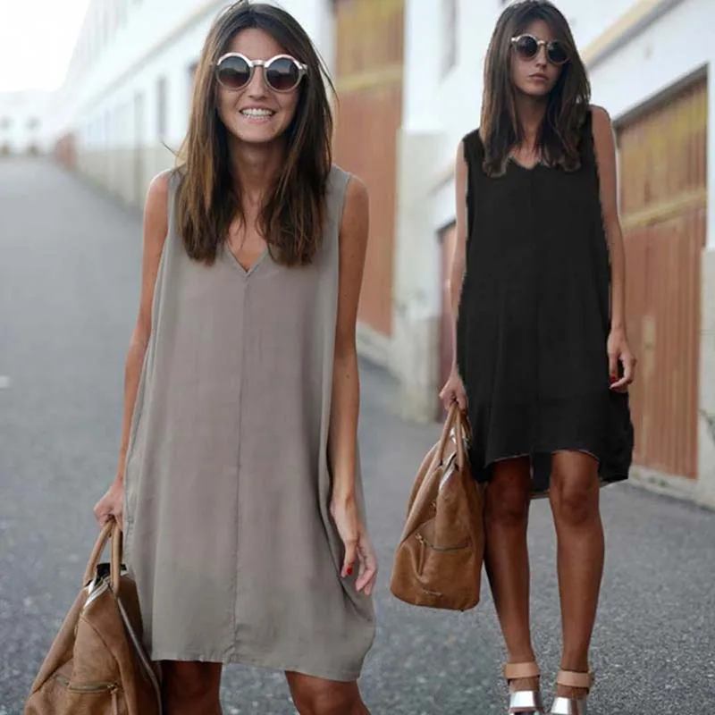 Summer Women Casual Irregular Dresses Solid Color V-Neck Sleeveless Dresses Clothing For Female Women Clothes Vestidos
Summer Women Casual Irregular Dresses Solid Color V-Neck Sleeveless Dresses Clothing For Female Women Clothes Vestidos