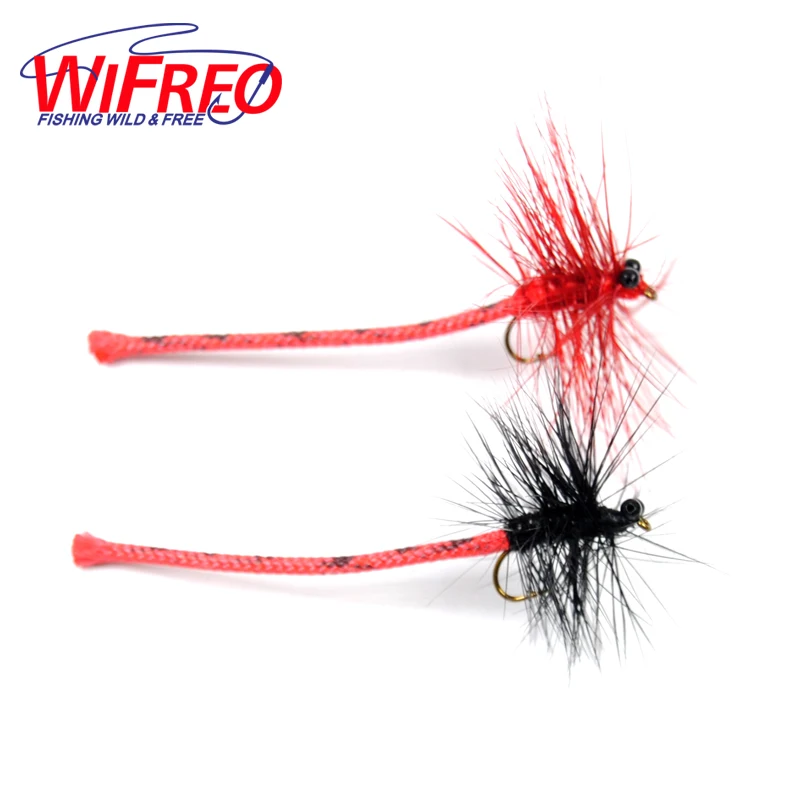 Wifreo 6 шт. #12 дамель муха красный черный дракон для ловли форели нахлыстом приманка