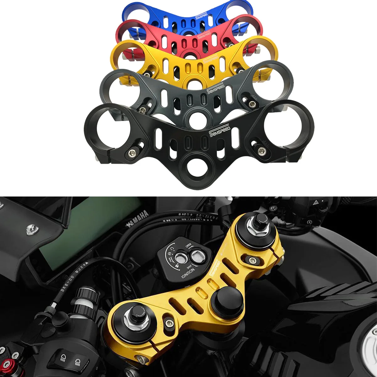 SEMSPEED для YAMAHA YZF R15 V3.0 V3 VVA 2018 2019 2020 Мотоциклетные аксессуары вилка ВЕРХНИЙ