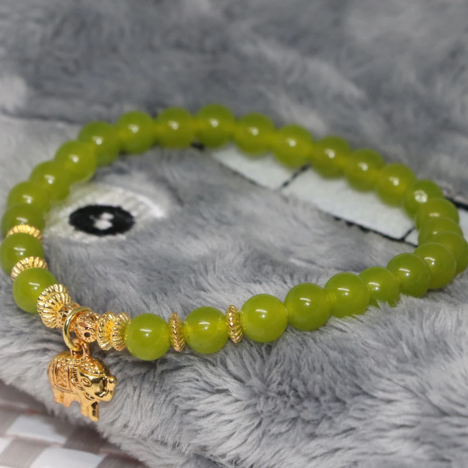 Fashion olive green chalcedony jades round beads 6mm gold-color pig accessory bracelet high quality women jewelry 7.5inch B1937
Fashion olive green chalcedony jades round beads 6mm gold-color pig accessory bracelet high quality women jewelry 7.5inch B1937