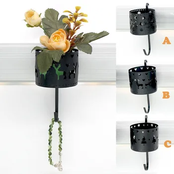 Wrought Iron Hook Decor Room Wall Potted Shelf Creative Snowflake Fawn Pine Hollow Design Flower Hanging Basket Vase Jardiniere
Wrought Iron Hook Decor Room Wall Potted Shelf Creative Snowflake Fawn Pine Hollow Design Flower Hanging Basket Vase Jardiniere