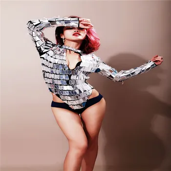 P59 Ballroom dance silver mirror costumes stage dance wears women High fork bodysuit long sleeve sexy dress singer clothing show
P59 Ballroom dance silver mirror costumes stage dance wears women High fork bodysuit long sleeve sexy dress singer clothing show