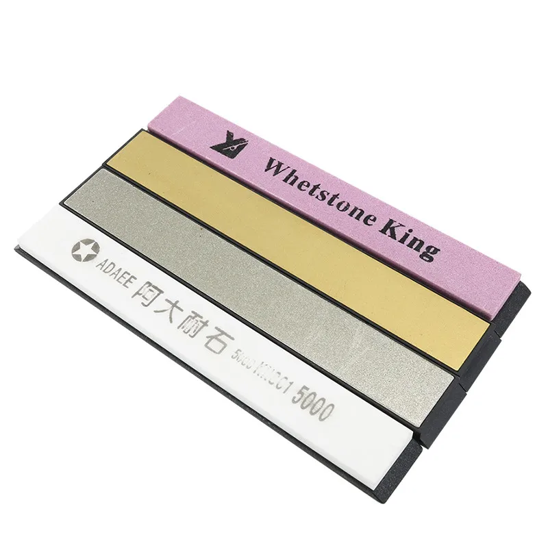 ADAEE 4pcs/Set Fixed Angle Stone Knife Sharpener 240 500 1000 5000 Grit Sharpening Stones for Open Edge Coarse Fine Sharpen H2
ADAEE 4pcs/Set Fixed Angle Stone Knife Sharpener 240 500 1000 5000 Grit Sharpening Stones for Open Edge Coarse Fine Sharpen H2