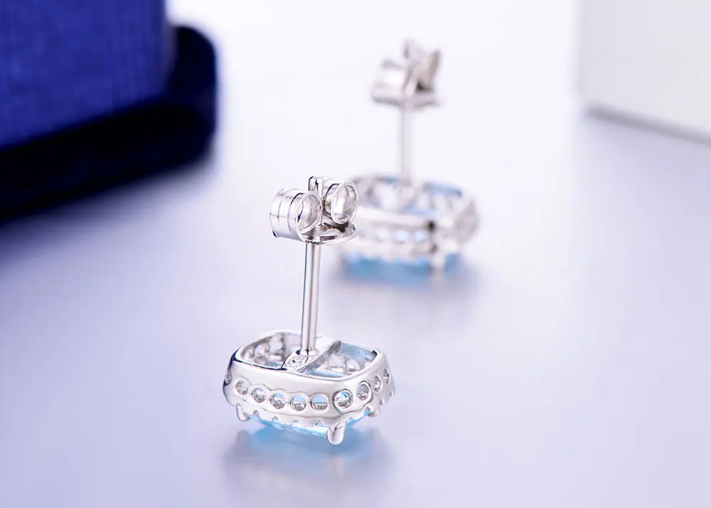 silver blue topaz earrings CAE01935SB-1 (4)