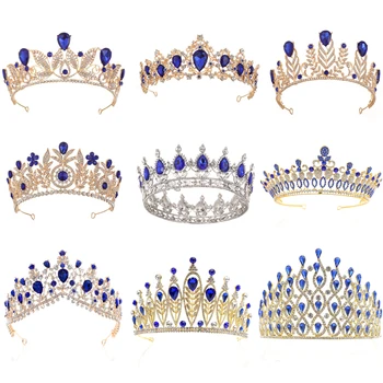 Royal Blue Crystal Crowns Gold Bride Tiara Fashion Queen For Wedding Crown Pageant Headpiece Wedding Party Hair Jewelry
Royal Blue Crystal Crowns Gold Bride Tiara Fashion Queen For Wedding Crown Pageant Headpiece Wedding Party Hair Jewelry