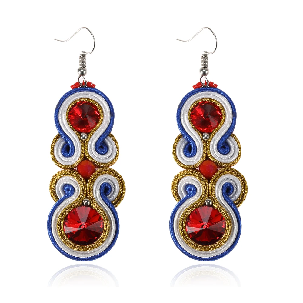 Ethnic Handmade Weaving Hanging Earrings Personality Jewelry Female Soutache Crystal Rice Bead Decoration Drop Earring Oorbellen
Ethnic Handmade Weaving Hanging Earrings Personality Jewelry Female Soutache Crystal Rice Bead Decoration Drop Earring Oorbellen