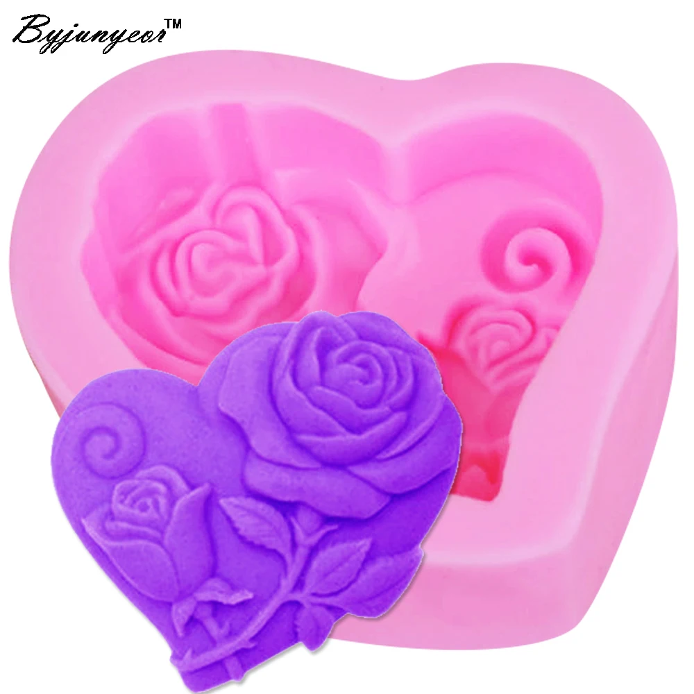 Byjunyeor S102 heart rose flower silicone soap mold form for soap Clay mold Salt carving mould wholesale 8*6.8*3.3CM
Byjunyeor S102 heart rose flower silicone soap mold form for soap Clay mold Salt carving mould wholesale 8*6.8*3.3CM