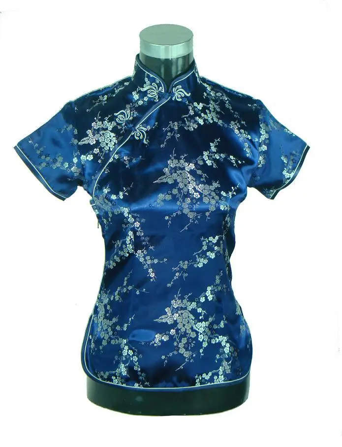 Summer Navy Blue Chinese Women's Classy Shirt Silk Satin Blouse Handmade Button Tang Suit Tops Size S M L XL XXL WS026
Summer Navy Blue Chinese Women's Classy Shirt Silk Satin Blouse Handmade Button Tang Suit Tops Size S M L XL XXL WS026