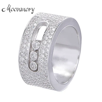 Moonmory S925 Sterling Silver Ring With Moveable Stone Clear Zircons Fashion Jewelry Real Silver Wide Wedding Rings For Women
Moonmory S925 Sterling Silver Ring With Moveable Stone Clear Zircons Fashion Jewelry Real Silver Wide Wedding Rings For Women