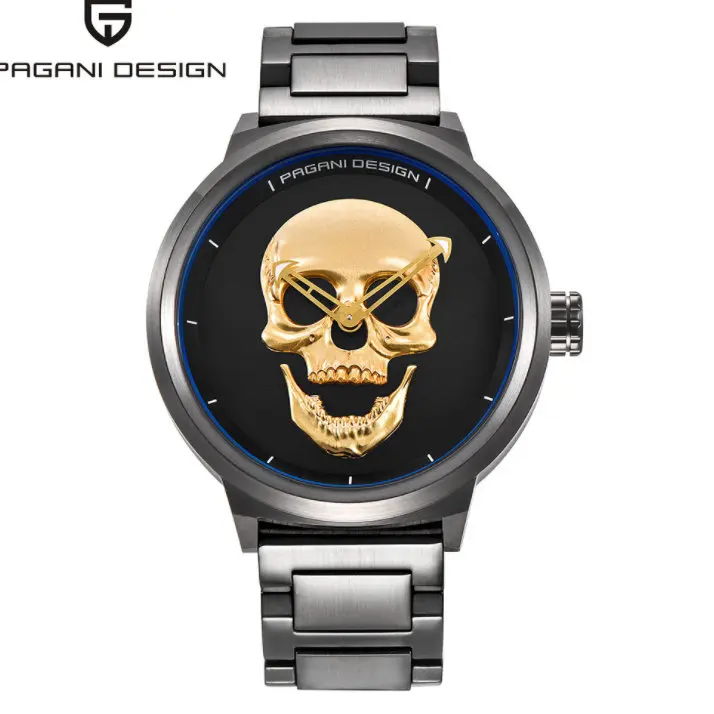 Punk 3D skull personality retro fashion men's watch waterproof 30m stainless steel Quartz watch PAGANI DESIGN Relogio Masculino
Punk 3D skull personality retro fashion men's watch waterproof 30m stainless steel Quartz watch PAGANI DESIGN Relogio Masculino