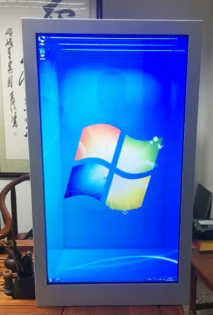 43 inch advertising transparent lcd touch screen display monitor kiosk Windows or Android OS 
43 inch advertising transparent lcd touch screen display monitor kiosk Windows or Android OS