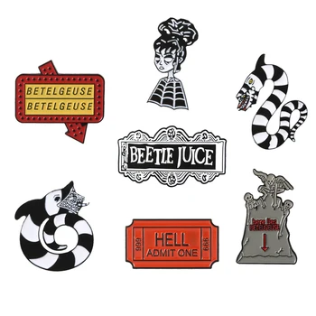 Beetlejuice Pins and Brooches Collection Red Ticket Sand Worm Lydia Deetz Enamel pin Gothic Lapel Pin Fantasy Movie Brooch Badge
Beetlejuice Pins and Brooches Collection Red Ticket Sand Worm Lydia Deetz Enamel pin Gothic Lapel Pin Fantasy Movie Brooch Badge