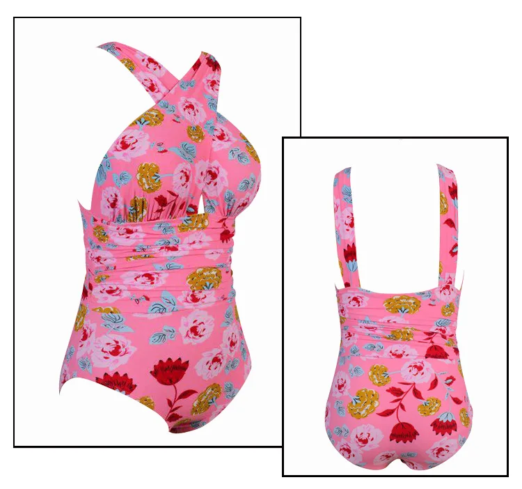 Female Swimsuit 2018 Swimwear One Piece Print Badpak Plus Size Swimwear Beach Wear Push Up Slim One Piece Swimsuit For Women XXL 7
