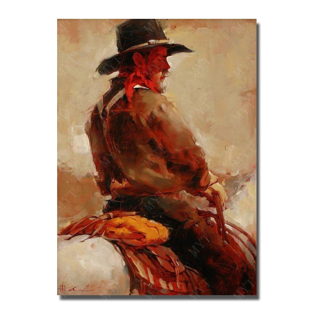 

Classical Paintings for Living Room Wall Abstract Ride Horse Oil Painting Handpainted Cheap Modern Paintings No Framed