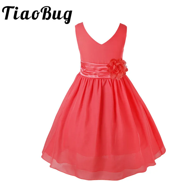 TiaoBug 2-14Y V-neck Summer Chiffon Party Flower Girls Dress Ball Gown Princess Keen-Length Formal Dress for Wedding Bridesbaid
TiaoBug 2-14Y V-neck Summer Chiffon Party Flower Girls Dress Ball Gown Princess Keen-Length Formal Dress for Wedding Bridesbaid