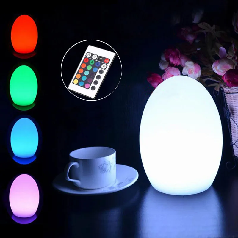 D14*H19cm Table LED Lamp 24Key Remote Control 16 Color Change Bar Dining Room Bedroom Decoration LED Egg Light Christmas Gift
D14*H19cm Table LED Lamp 24Key Remote Control 16 Color Change Bar Dining Room Bedroom Decoration LED Egg Light Christmas Gift