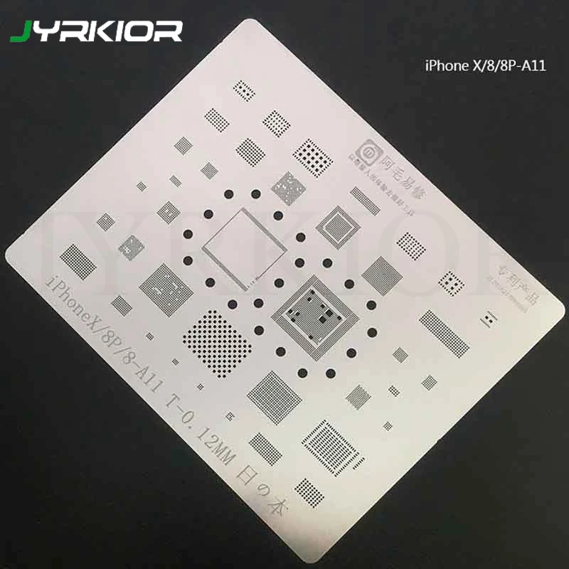 Jyrkior For iPhone 8 8P X A11 0.12MM Multi-Function BGA Reballing Stencil Plant Tin Steel Net With CPU Holes
Jyrkior For iPhone 8 8P X A11 0.12MM Multi-Function BGA Reballing Stencil Plant Tin Steel Net With CPU Holes