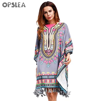 Opslea African Women Batwing Sleeves Loose Tassel Dress Ethnic Print Clothes Dashiki New Casual Cover Up Dress Ankara Clothing
Opslea African Women Batwing Sleeves Loose Tassel Dress Ethnic Print Clothes Dashiki New Casual Cover Up Dress Ankara Clothing