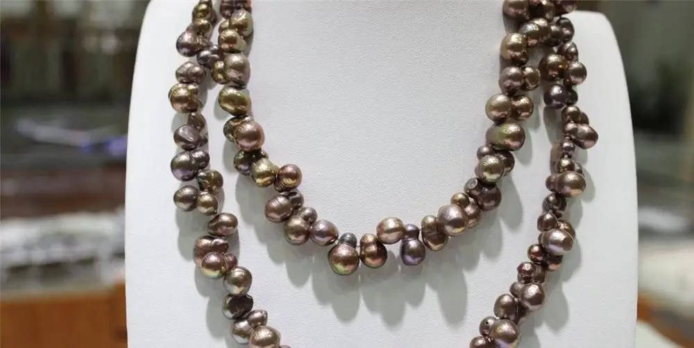 35" brown freshwater pearl necklace 9x12mm Strand/String "Handmade" Alloy clasp a(5.18)
35" brown freshwater pearl necklace 9x12mm Strand/String "Handmade" Alloy clasp a(5.18)