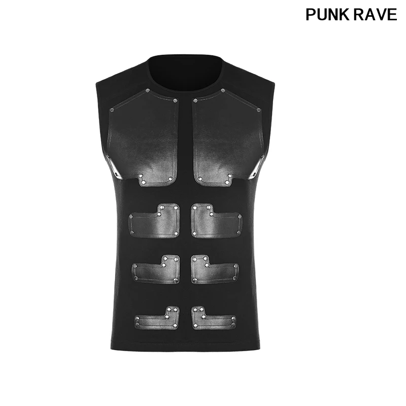 Rock Elastic Cotton Knitted T-shirt Gothic PU Leather Muscles Arrayed Warriors Skinny Sleeveless Men T shirt PUNK RAVE WT-515BXM
Rock Elastic Cotton Knitted T-shirt Gothic PU Leather Muscles Arrayed Warriors Skinny Sleeveless Men T shirt PUNK RAVE WT-515BXM