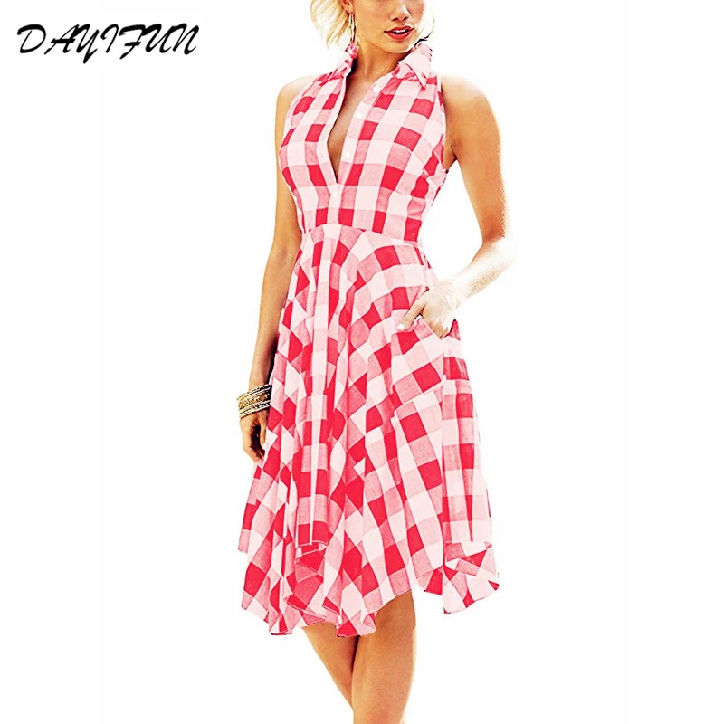 DAYIFUN 2019 Summer Sexy Dress Women Sleeveless Plaid Dresses With Buttons Irregular Hem Casual Party Tank Vestido D1
DAYIFUN 2019 Summer Sexy Dress Women Sleeveless Plaid Dresses With Buttons Irregular Hem Casual Party Tank Vestido D1