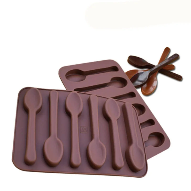 6 Holes Spoon Shape Chocolate Mold Ice Jelly Silicone Cake Mold Party Decor Homemade Cupcake Candy Bar Baking Tools
6 Holes Spoon Shape Chocolate Mold Ice Jelly Silicone Cake Mold Party Decor Homemade Cupcake Candy Bar Baking Tools