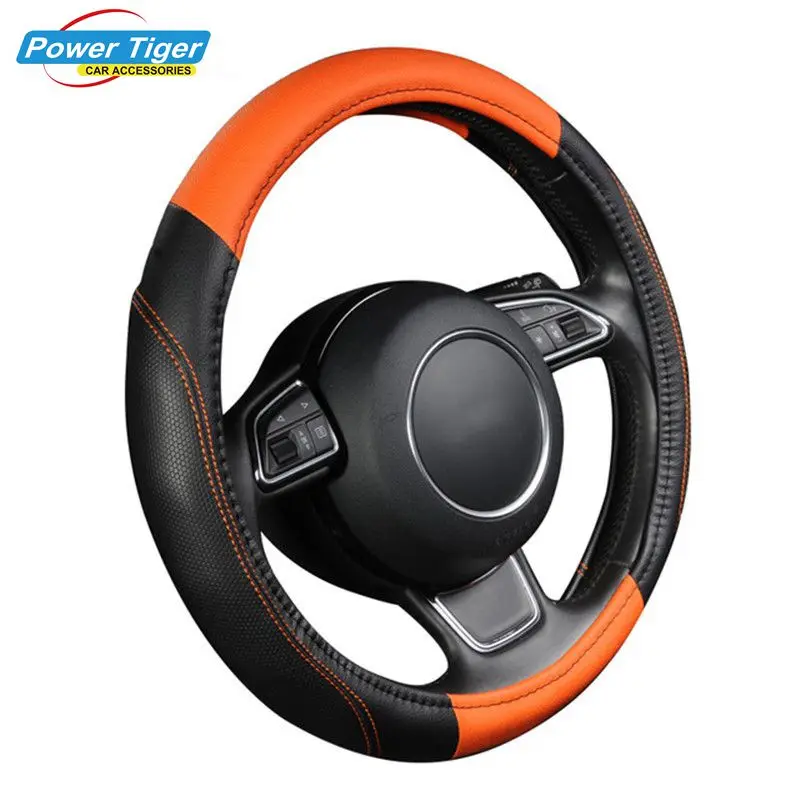 36/37/38cm Dia Sports Style PU Leather Car Steering Wheel Cover Anti-Slid Durable Universal for 4 Seasons Interior Accessories
36/37/38cm Dia Sports Style PU Leather Car Steering Wheel Cover Anti-Slid Durable Universal for 4 Seasons Interior Accessories