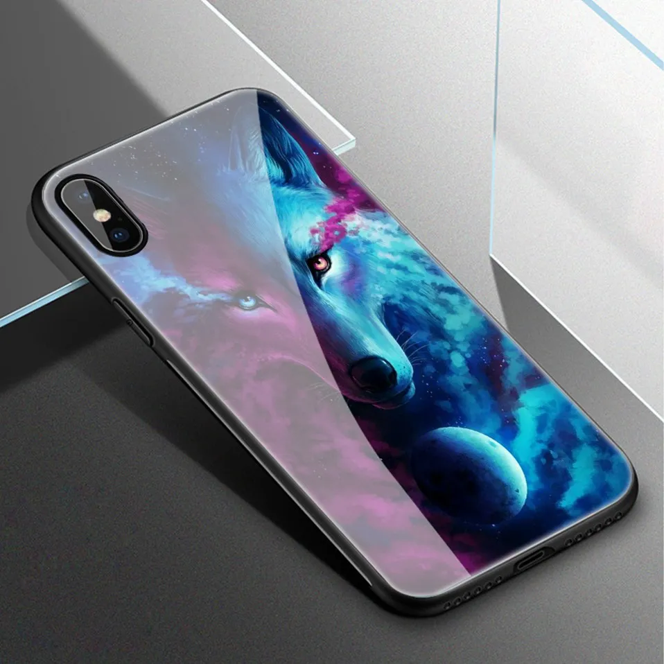 Luxury Tempered Glass Case For iPhone XS Max XR X Coque iPhone8 Silicone Pattern iPhonexs Phone Case For iPhone XS 6 6S 7 8 Plus (14)