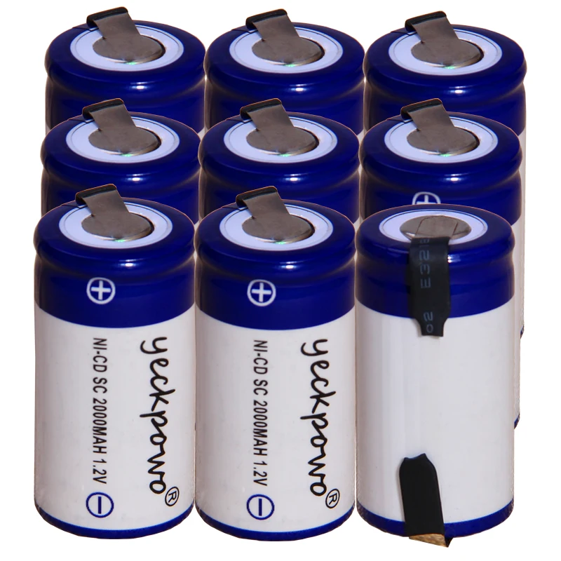 yeckpowo 9 pieces SC battery 1,2v batteries nicd rechargeable for power tools 2000mAh for drill screwdriver real capacity
yeckpowo 9 pieces SC battery 1,2v batteries nicd rechargeable for power tools 2000mAh for drill screwdriver real capacity
