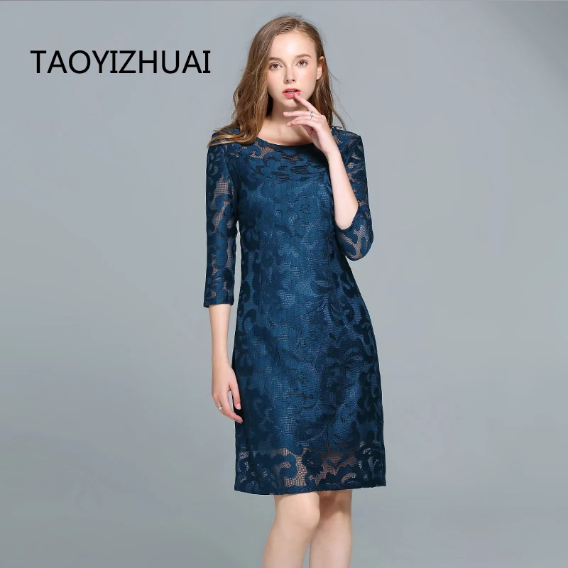 TAOYIZHUAI 2019 New Arrival Spring Vintage Style Regular Three Quater Sleeves Plus Size Solid Blue A-Line Women Lace Dress 14068
TAOYIZHUAI 2019 New Arrival Spring Vintage Style Regular Three Quater Sleeves Plus Size Solid Blue A-Line Women Lace Dress 14068