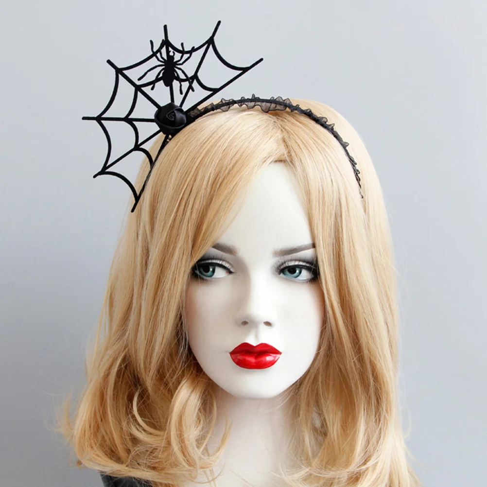 2 Pcs Halloween Headbands Spider Web Headband Cosplay Spider Hairband for Halloween Party Costume Prop