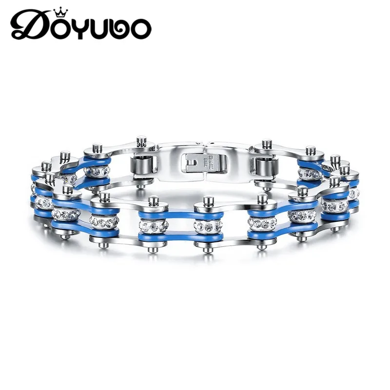 DOYUBO Antique Women Stainless Steel Bicycle Chain Bangles Blue Color Beauty Punk Style Chains Bracelets For Lady Jewelry DD015
DOYUBO Antique Women Stainless Steel Bicycle Chain Bangles Blue Color Beauty Punk Style Chains Bracelets For Lady Jewelry DD015