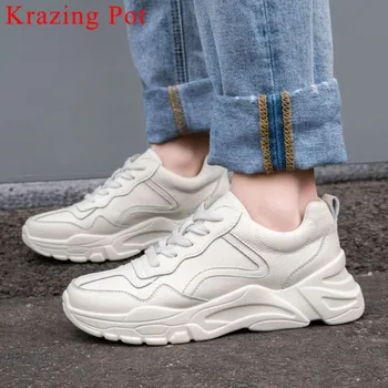 2019 vintage white vulcanized shoes natural leather ventilated round toe med bottom platform lace up travel casual shoes L22
2019 vintage white vulcanized shoes natural leather ventilated round toe med bottom platform lace up travel casual shoes L22