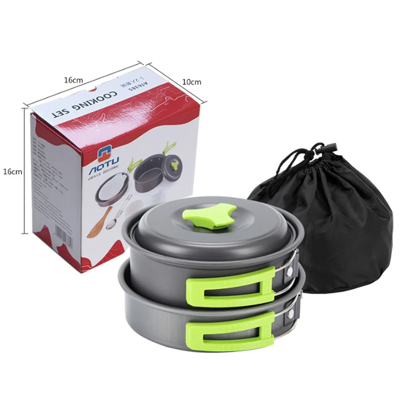 Set outdoor camping cookware travel 1-2 people cooking tableware combination set pot wild pot pot
Set outdoor camping cookware travel 1-2 people cooking tableware combination set pot wild pot pot