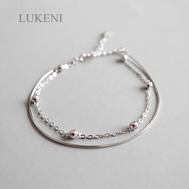 LUKENI Hot Selling S925 Sterling Silver Fashion Personality Double Round Beads Snake Bone Chain Anklets For Girl To Gift
LUKENI Hot Selling S925 Sterling Silver Fashion Personality Double Round Beads Snake Bone Chain Anklets For Girl To Gift
