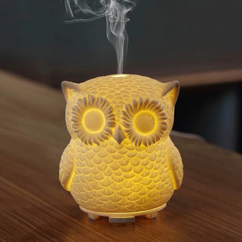 Portable Ultrasonic Air Humidifier Essential Oil Diffuser Owl Shape Ceramics Aromatherapy Mist Maker LED Night Light For Home
Portable Ultrasonic Air Humidifier Essential Oil Diffuser Owl Shape Ceramics Aromatherapy Mist Maker LED Night Light For Home